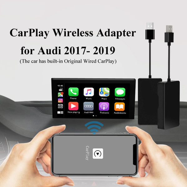 wireless adapter for factory CarPlay for Audi A3 A4 A5 A6 A7 Q7 Q2 R8 Q5 MMI 2017-2019 has built-in Original Wired CarPlay