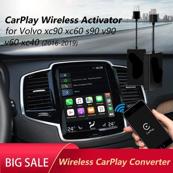 CarPlay Wireless Activator fits for Volvo XC90 XC60 XC40 S90 V90 V60 Convert Wired factory CarPlay to Wireless