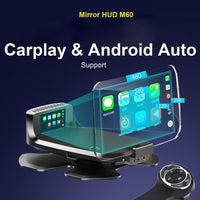 2020 Carplay Andorid Auto HUD Car Head up display Wireless Mirror Speed Projector Support Carplay Andorid Auto For All Cars OBD & Car Charger