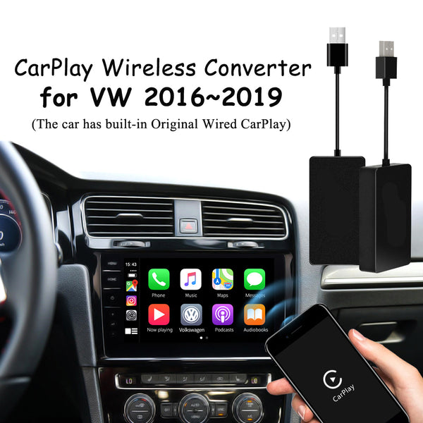 Wired CarPlay to Wireless CarPlay Converter for VW 2016~2019 Original car with CarPlay-wireless adapter for factory CarPlay